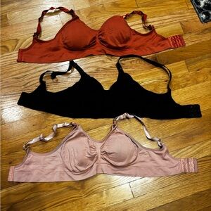 Amazon Women's 3-Pack Bras in Rust, Black, and Blush